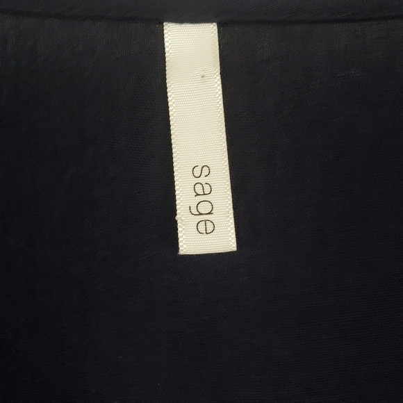 SAGE Faux Wrap Chrochet Long Sleeve Romper Navy Sz S Whimsigoth Stevie Nicks - Picture 9 of 10